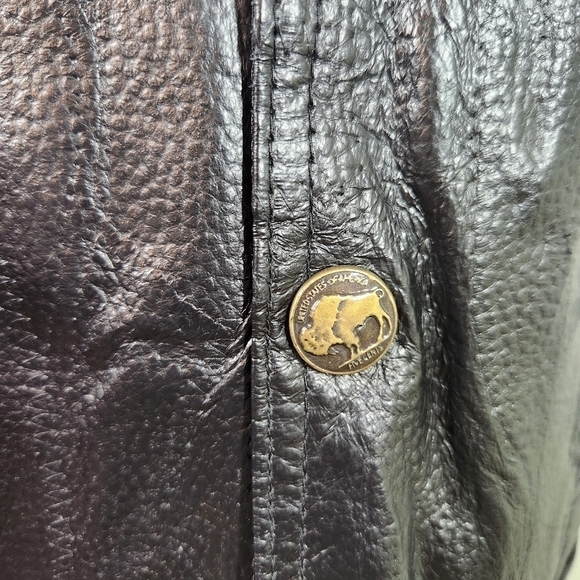 Diamond Plate Buffalo Genuine Leather Motorcycle Vest, sz 3X - Picture 5 of 10